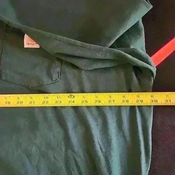 Carhartt 3xl (30 P2P) Big Sized Green π Longsleeve T with Pocket - Picture 4 of 4
